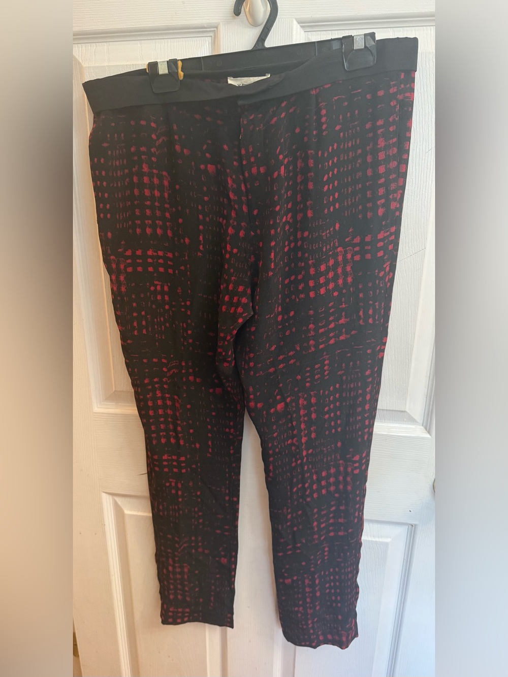 ISABEL MARANT ETOILE Red and Black Silk Trousers